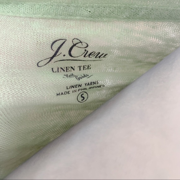NEW J Crew Knit Good V Neck Linen Tee in Green - Picture 9 of 10